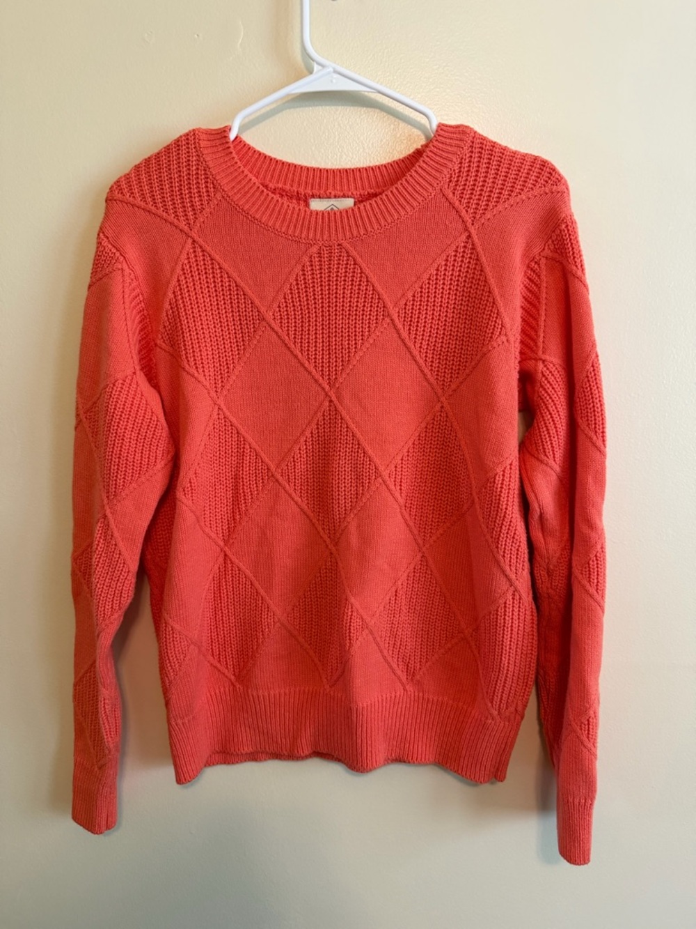St. John's Bay Coral Crewneck Diamond-Textured Sweater